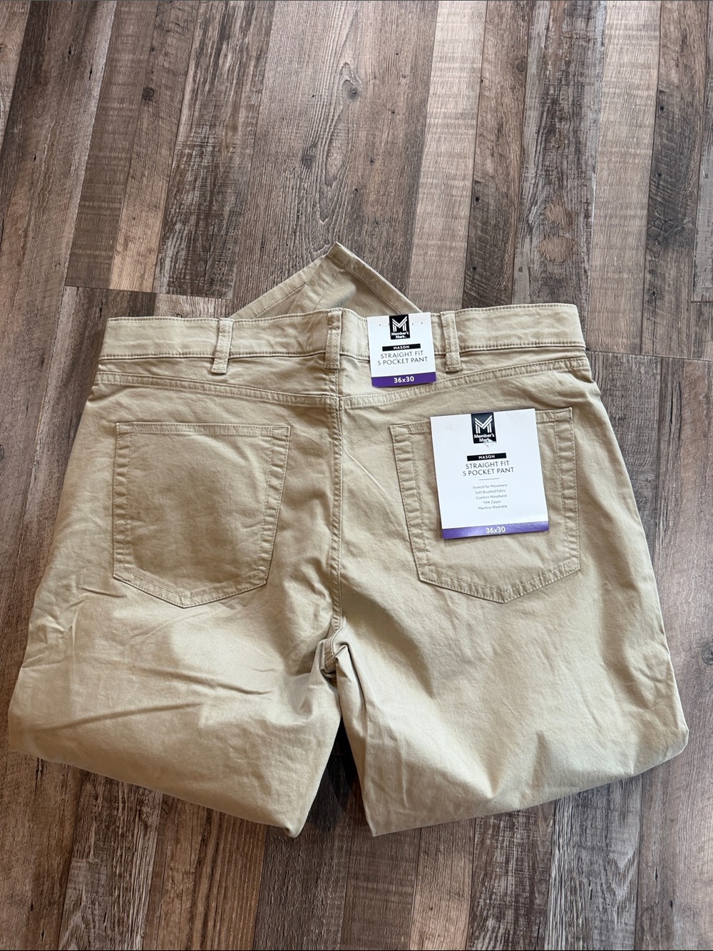 Members MarkMen's Straight Fit 5-Pocket Pants 36x30 comfort band
